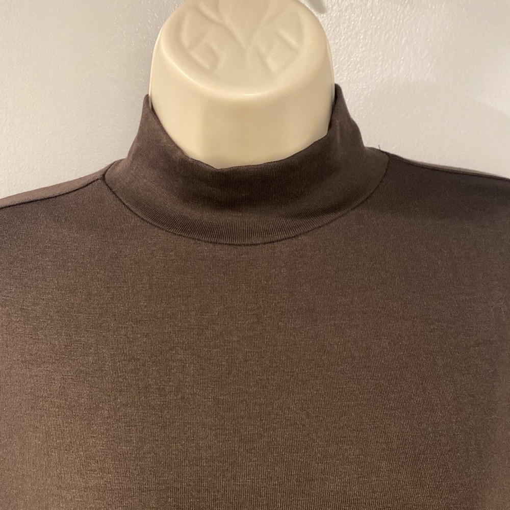 Gap - NWOT Brown Mock Neck Tiered Dress - Picture 4 of 6